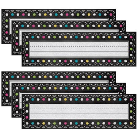 TEACHER CREATED RESOURCES Chalkboard Brights Flat Name Plates, 36 Pieces, PK6 TCR5624